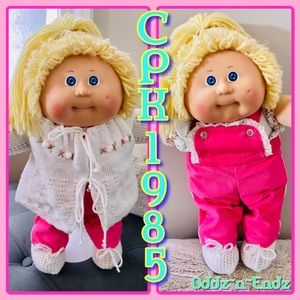 FINAL PRICE!/Classic CPK Girl Doll 1985 w/Original CPK Sweater&Matching Booties